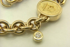 Gold & Diamond Family Crest Bracelet