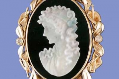 Gold Diamond & Hardstone Cameo