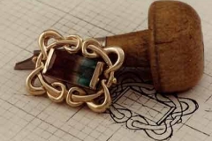 Gold & Bi Color Tourmaline Brooch