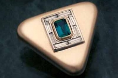 Gold Platinum Diamond & Emerald Brooch / Pendant