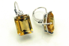 Gold Diamond & Citrine Earrings