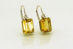 Gold Diamond & Citrine Earrings