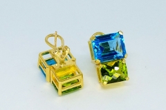 Topaz and peridot earrings