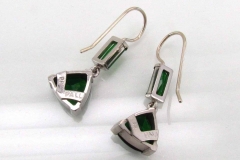 Palladium & Tsavorite Garnet Earrings