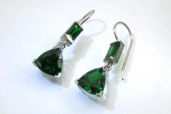 Palladium & Tsavorite Garnet Earrings