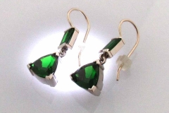 Palladium & Tsavorite Garnet Earrings