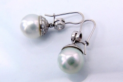 Platinum Diamond & Pearl Earrings