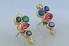 Gold Earrings with Gemstones