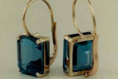 Gold & Blue Topaz Earrings