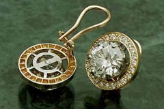 Gold Platinum & Diamond Earrings