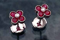 Platinum Ruby & Diamond Earrings