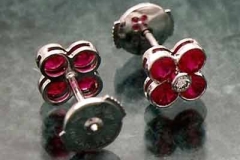 Platinum Ruby & Diamond Earrings