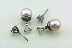 Platinum Diamond & Pearl Earrings