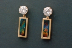 Diamond and opal earrings