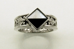 Palladium and Stone Ring