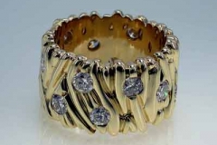 Gents 14K diamond & Diamond Ring