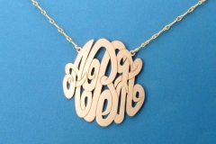 Gold Monogram Pendant Necklace