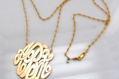 Gold Monogram Pendant Necklace