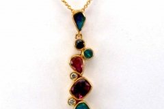 Gold & Multicolored Stone Pendant