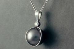 Platinum Pearl & Diamond Pendant