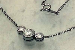 Platinum & Diamond 3 Stone Pendant necklace