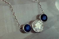 Platinum Sapphire & Diamond Pendant necklace