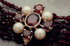 Gold Pearl & Garnet Pearl shortener/ Brooch