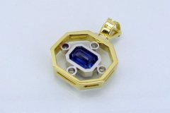 Gold Platinum Pendant With Sapphires And Diamonds