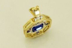 Gold Platinum Pendant With Sapphires And Diamonds
