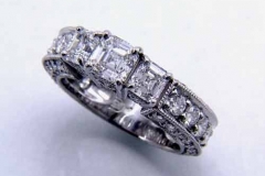 Platinum Square & Round Diamond Ring Diamond