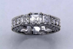 Platinum Square & Round Diamond Ring Diamond