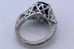 Platinum Diamond & Sapphire Filigree Ring