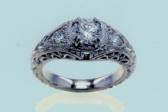 Platinum & Diamond Filigree Ring