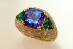 Gold Tanzanite & Emerald Ring