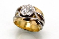 Palladium Gold & Diamond Ring