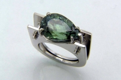 Palladium and Tanzanite Ring