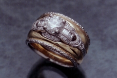 Gold Platinum & Diamond Ring and Guard Ring