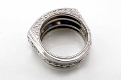 Palladium Diamond & Sapphire Ring