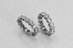 Platinum diamond stack rings