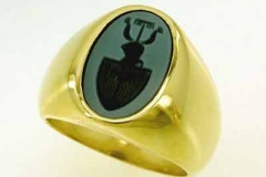 Gold & Hard Stone Intaglio Ring