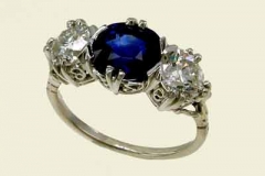 Platinum Sapphire & Diamond Filigree Ring