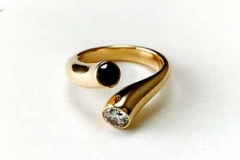 Gold & Diamond Bypass Ring