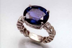 Platinum Sapphire & Diamond Ring