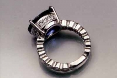 Platinum Sapphire & Diamond Ring
