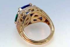 Gold Tanzanite & Emerald Ring