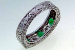 Platinum Emerald & Diamond Ring