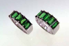Platinum and Tsavorite Ring