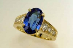 Gold Sapphire & Diamond Ring