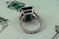 Platinum Emerald & Diamond Ring