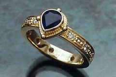 Gold Sapphire & Diamond Ring